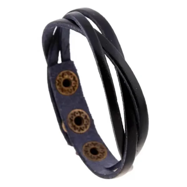 Braided Black Leather Bracelet