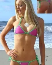 Bubble Gum Tanga Tie Thong Bikini