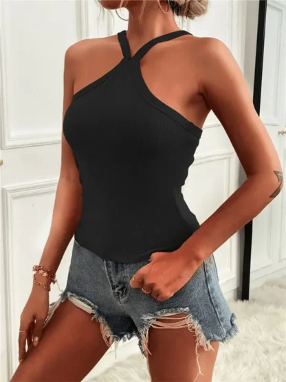 Center Strap Halter Top