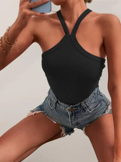 Center Strap Halter Top