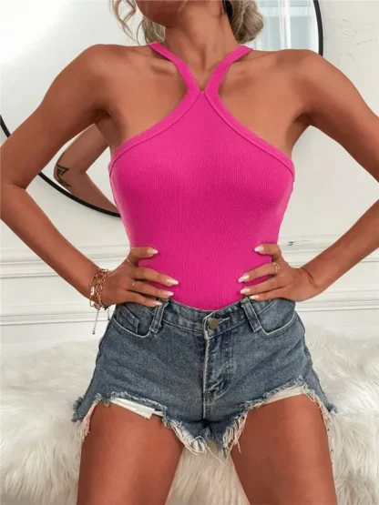Center Strap Halter Top