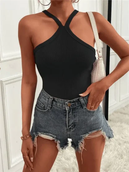 Center Strap Halter Top