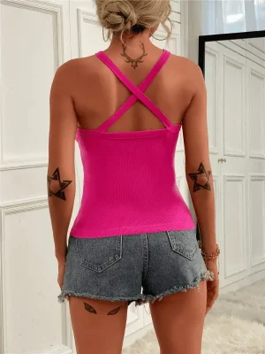 Center Strap Halter Top