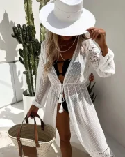 Chiffon Lace Floral Maxi Cover-Up