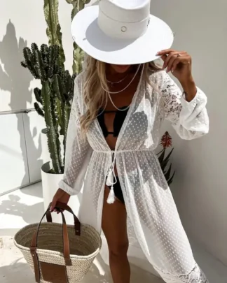 Chiffon Lace Floral Maxi Cover-Up