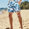 Colorful Floral Patterned Surfer Trunks