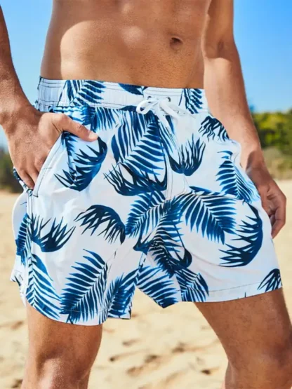 Colorful Floral Patterned Surfer Trunks