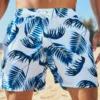 Colorful Floral Patterned Surfer Trunks