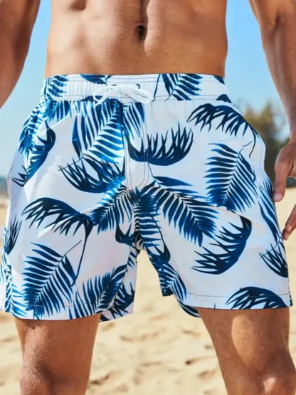 Colorful Floral Patterned Surfer Trunks