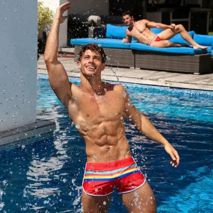 Colorful Stripes Swim Shorts