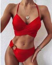 Crossover Bandage Halter Bikini