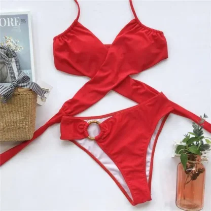 Crossover Bandage Halter Bikini