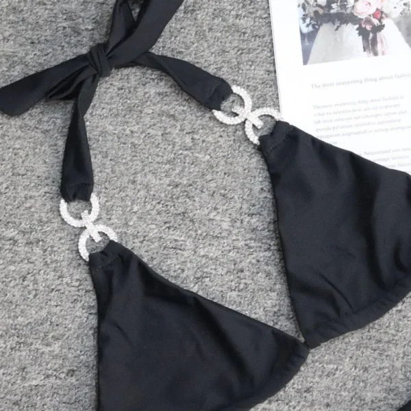 Crystal Ring Bikini with Tie Sides