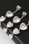 Dangling Hearts navel ring in 925 sterling silver