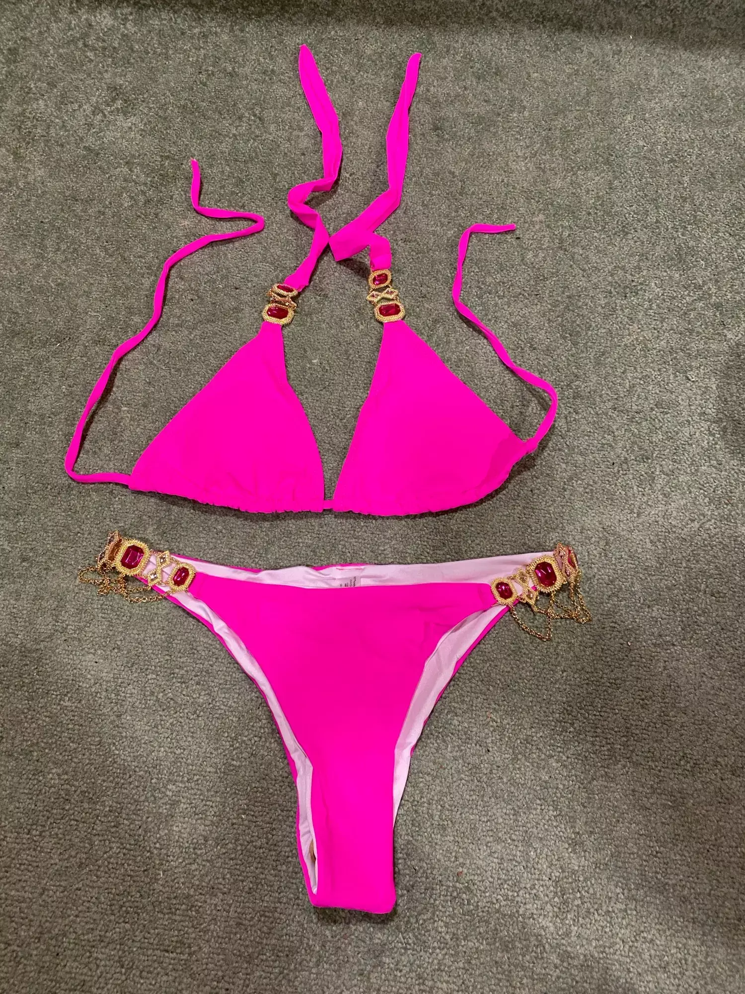 Bikini with Gems & Gold Chains photo review