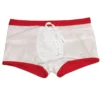 Double Stripe Swim Shorts in red