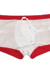 Double Stripe Swim Shorts in red