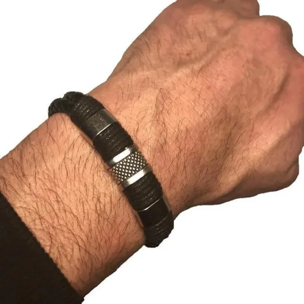 Duo Leather Bracelet in Black