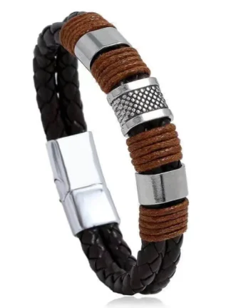 Duo Leather Bracelet in Brown