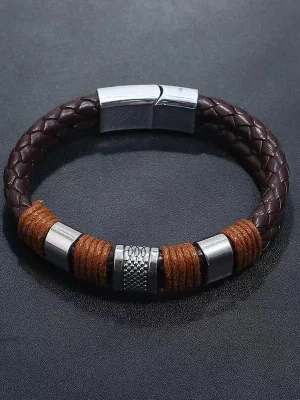 Duo Leather Bracelet in Brown
