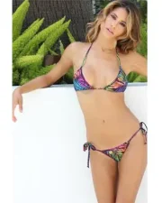 Freshkini Electric Palm Tanga Tie Bikini