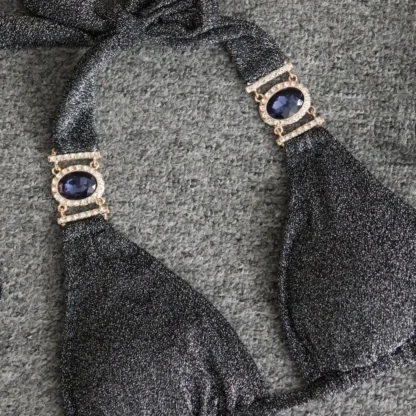 Elegant Gem & Crystal Bikini with Tie Sides