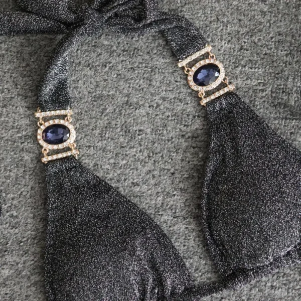 Elegant Gem & Crystal Bikini with Tie Sides