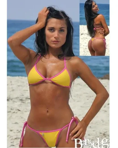 Bubble Gum Tanga Tie Thong Bikini