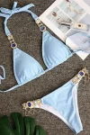 Gem and Crystal Bikini with Gold Chains