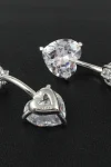 Heart Cut Crystal Navel Ring in 925 Sterling Silver