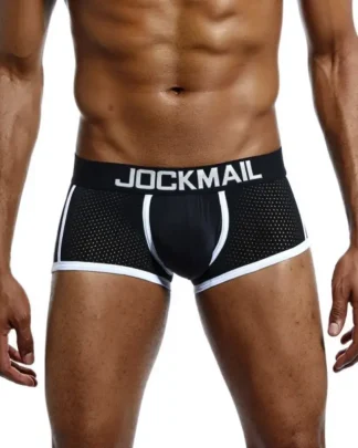 JM405 - Cotton/Mesh Boxer in Black