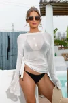Knit Cover-Up Top with Flared Sleeves