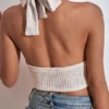 Knitted Waffle Weave Bandage Crop Top