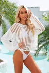 Mesh Long Sleeve Cover-Up Top