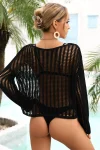 Mesh Long Sleeve Cover-Up Top