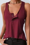 Low-Rise Button Down Racerback Tank