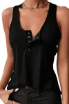 Low-Rise Button Down Racerback Tank