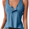 Low-Rise Button Down Racerback Tank