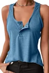 Low-Rise Button Down Racerback Tank