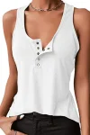 Low-Rise Button Down Racerback Tank