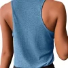 Low-Rise Button Down Racerback Tank