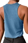 Low-Rise Button Down Racerback Tank