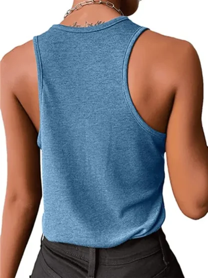 Low-Rise Button Down Racerback Tank
