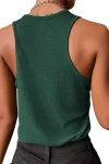 Low-Rise Button Down Racerback Tank