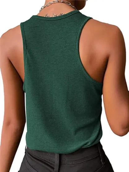 Low-Rise Button Down Racerback Tank