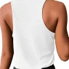 Low-Rise Button Down Racerback Tank