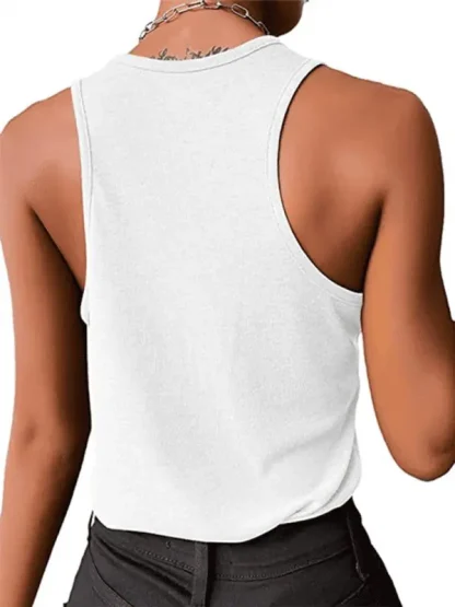 Low-Rise Button Down Racerback Tank