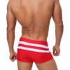 Double Stripe Swim Shorts in red