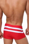Double Stripe Swim Shorts in red