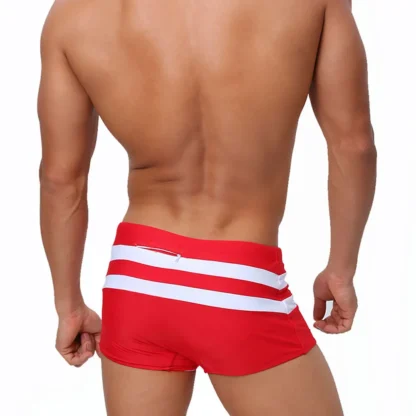 Double Stripe Swim Shorts in red